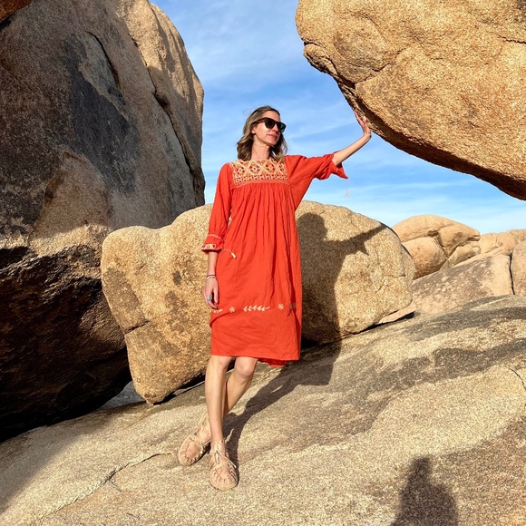 Vintage Mexican Oaxacan Gauze dress Small - Picture 3 of 8